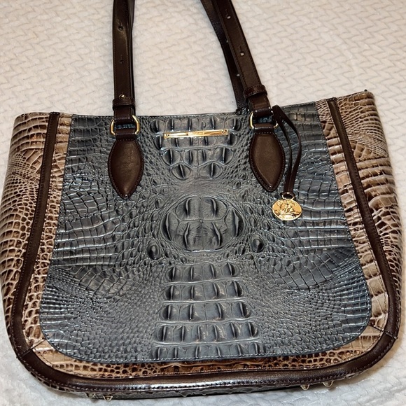 Brahmin Medium Lena Tote Shoulder Bag Mallard Davos - Picture 2 of 16